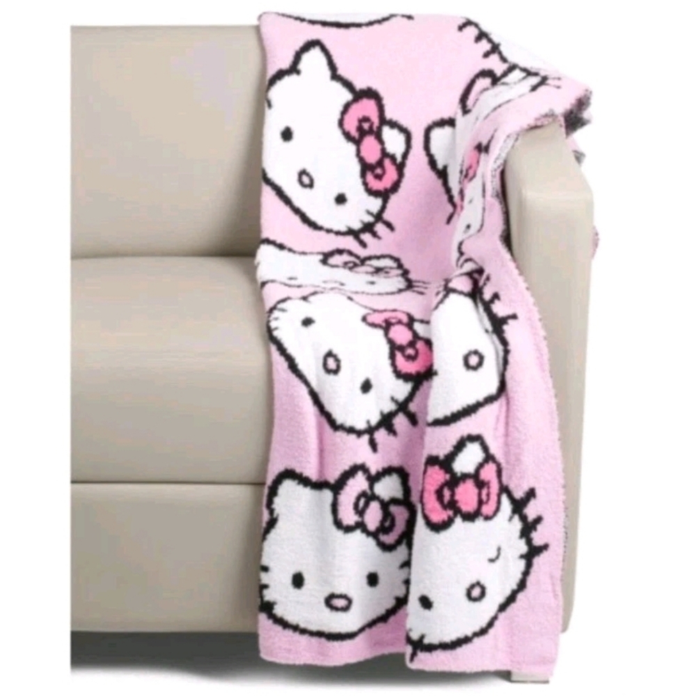 Hello Kitty Knit Throw Blanket 50" X 70" $30 NWT Kids Gift